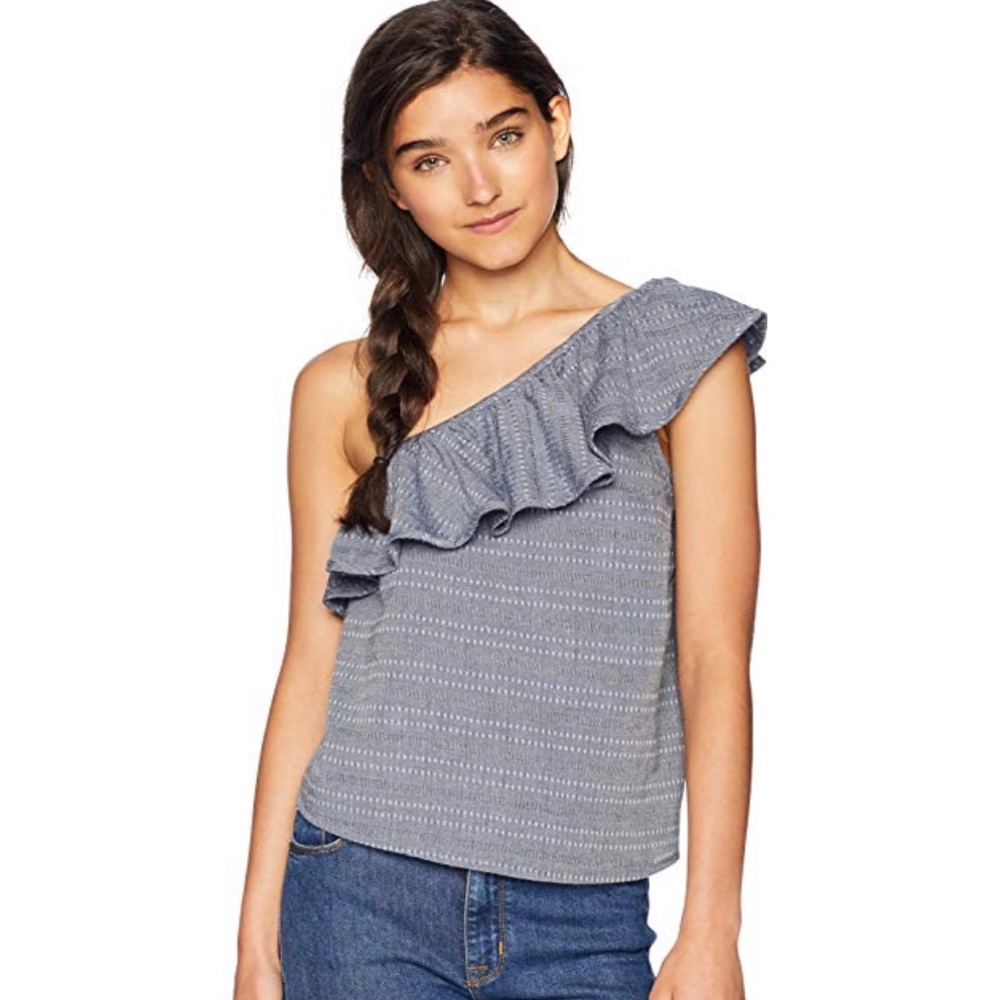 NWT Roxy one shoulder ruffle top
